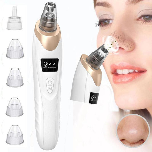 USB Charging Blackhead Removal Pore Vacuum Cleaner, Facial Pore Cleaning, Electric Acne Removal Tool, Suitable for Both Men and Women, Painless Blackhead Removal, 5 Types of Suction Heads