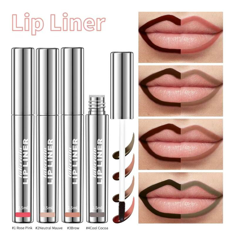 4Pcs Peel off Lip Liner Stain Set , Waterproof Nude Matte Lip Tint, Non-Fading Peel off Lip Color, Effortless Precision & Full Coverage, 24H Color Hold