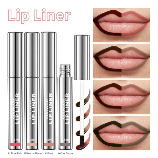 4Pcs Peel off Lip Liner Stain Set , Waterproof Nude Matte Lip Tint, Non-Fading Peel off Lip Color, Effortless Precision & Full Coverage, 24H Color Hold