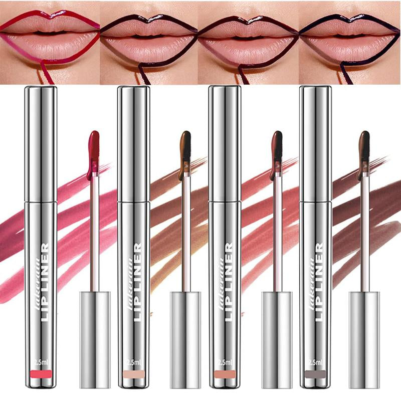 4Pcs Peel off Lip Liner Stain Set , Waterproof Nude Matte Lip Tint, Non-Fading Peel off Lip Color, Effortless Precision & Full Coverage, 24H Color Hold