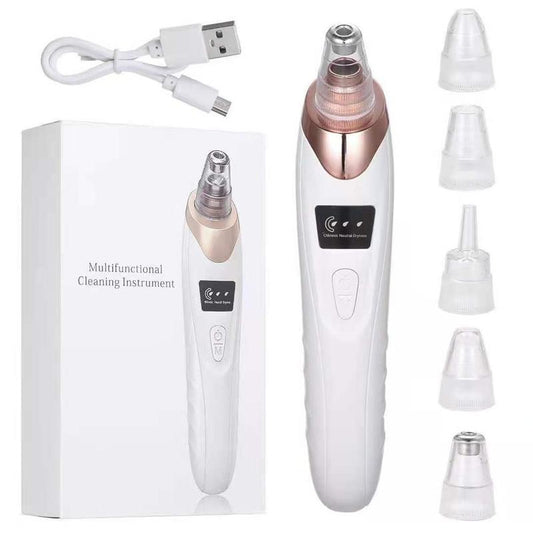 USB Charging Blackhead Removal Pore Vacuum Cleaner, Facial Pore Cleaning, Electric Acne Removal Tool, Suitable for Both Men and Women, Painless Blackhead Removal, 5 Types of Suction Heads