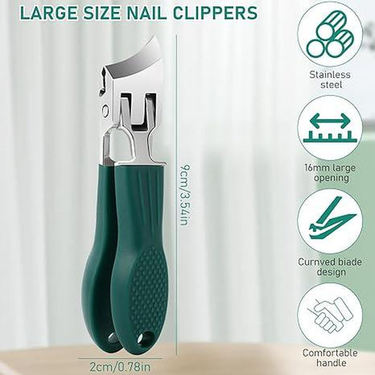 Eagle Beak Beveled Nails Clippers, 3-Piece Sets of Wide Jaw Opening Anti-Splash Slanted Nail Clipper, Oblique Ingrown Toenails Clipper, for Thick Nails and Ingrown Care