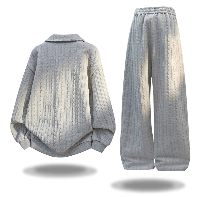 Men's 2-Piece Casual Sportswear Set | Half-Zip Hoodie & Sweatpants