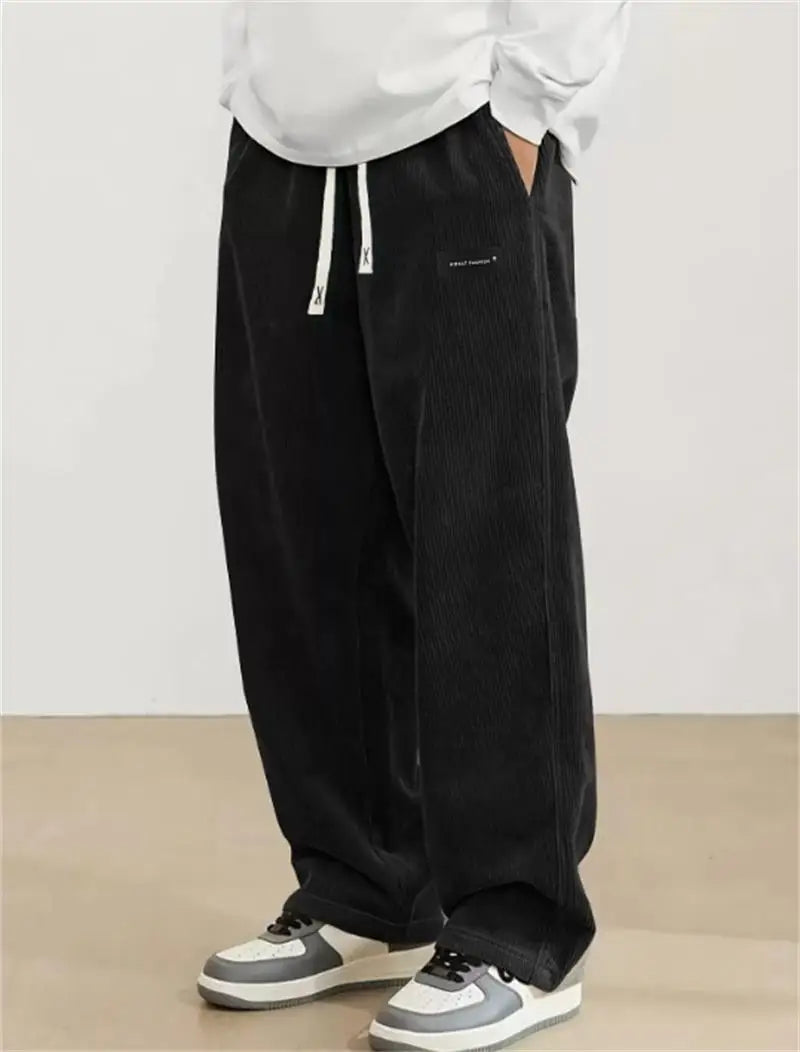Men's Corduroy Jogger Pants | Casual Loose Drawstring Trousers