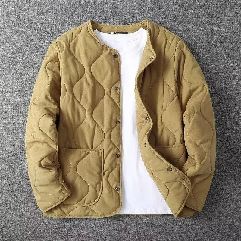 Men's Retro Winter Jacket | Collarless Casual Warm Coat