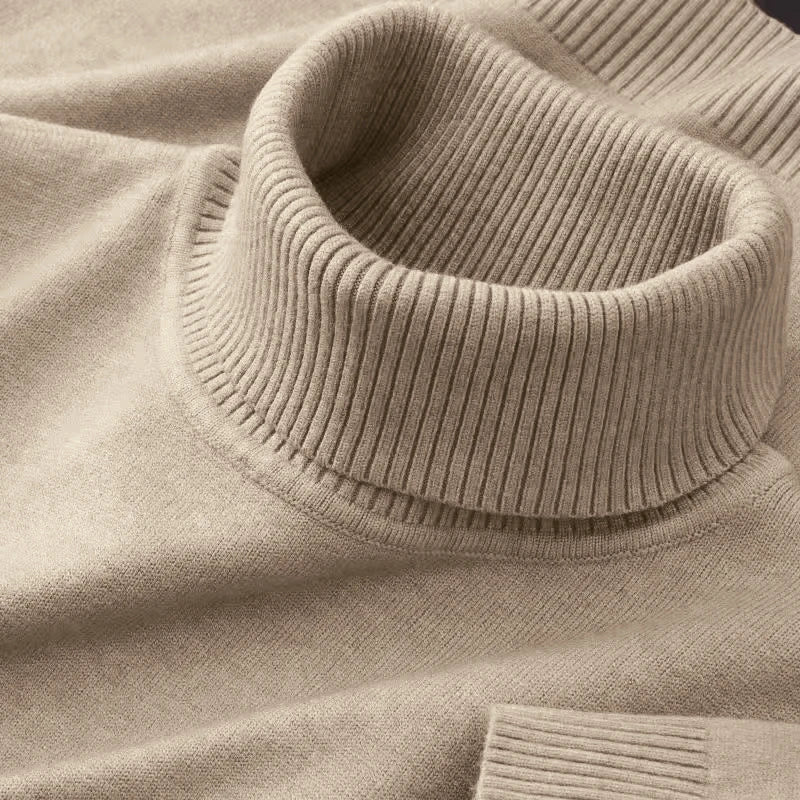 Men's Turtleneck Knit Sweater | Warm Casual Pullover