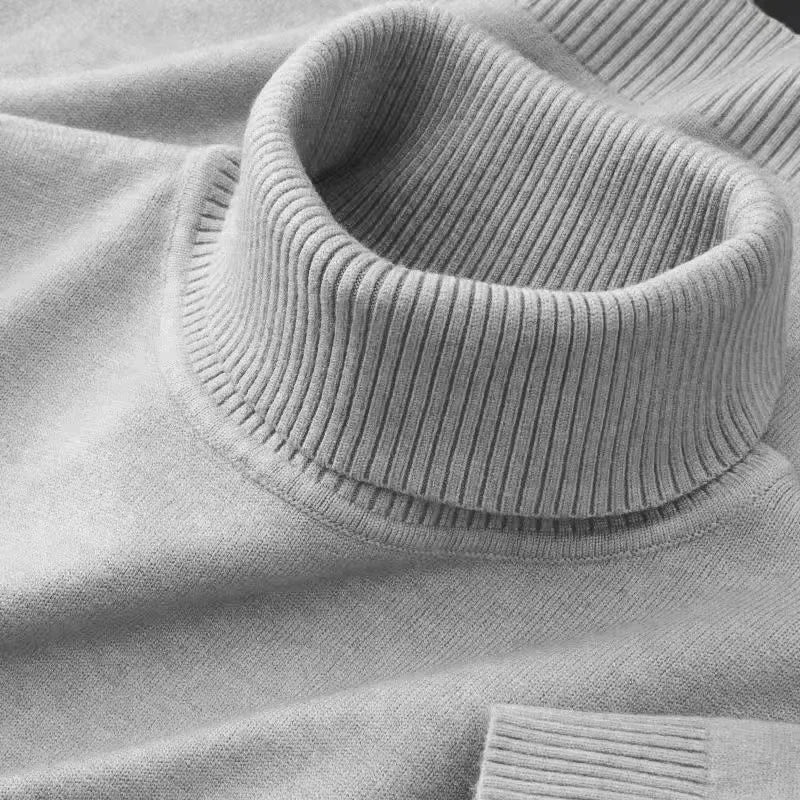 Men's Turtleneck Knit Sweater | Warm Casual Pullover