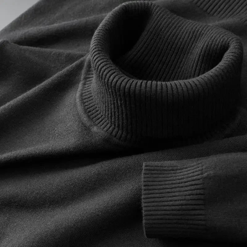 Men's Turtleneck Knit Sweater | Warm Casual Pullover