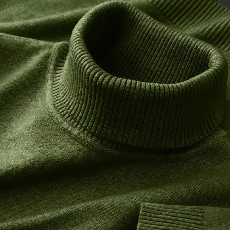 Men's Turtleneck Knit Sweater | Warm Casual Pullover
