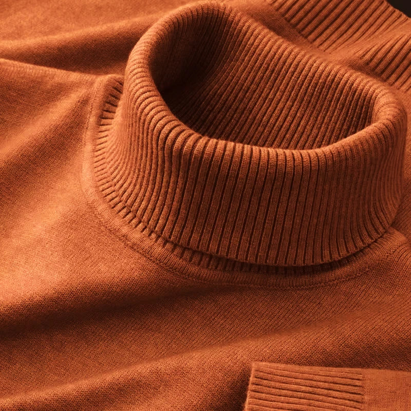 Men's Turtleneck Knit Sweater | Warm Casual Pullover