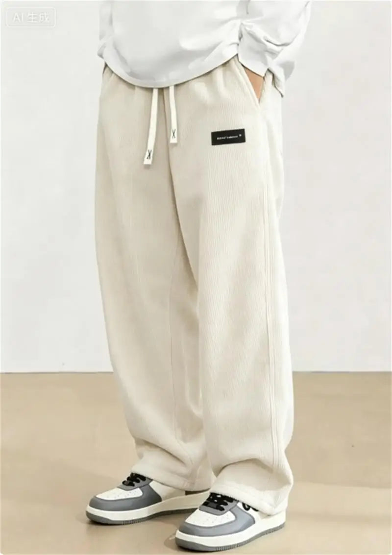 Men's Corduroy Jogger Pants | Casual Loose Drawstring Trousers