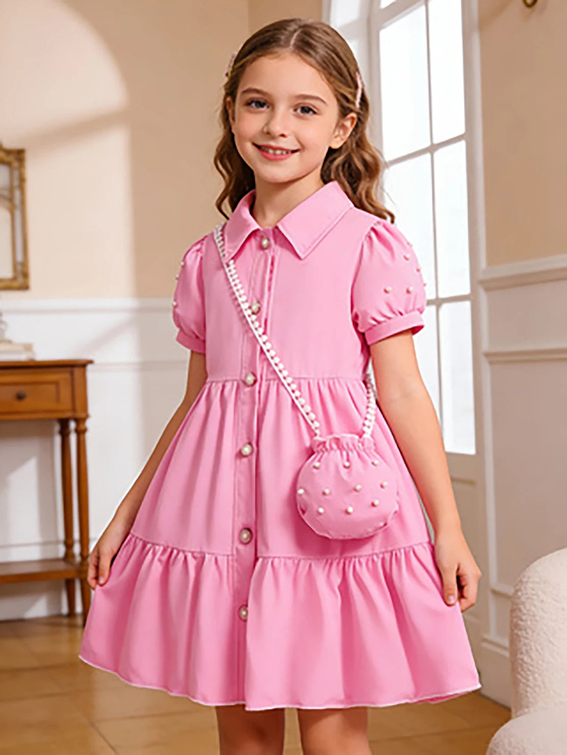 Girls' Summer Pearl A-Line Dress