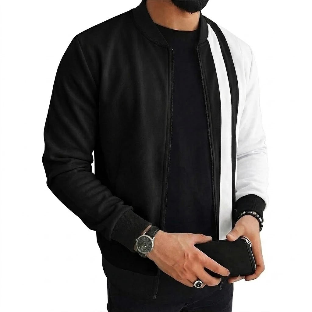 Men's Colorblock Bomber Jacket | Lightweight Zip-Up Coat