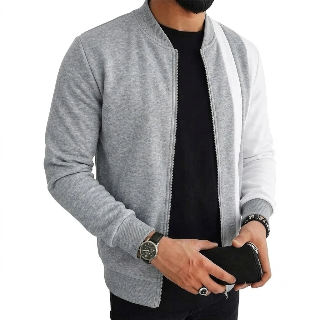 Men's Colorblock Bomber Jacket | Lightweight Zip-Up Coat