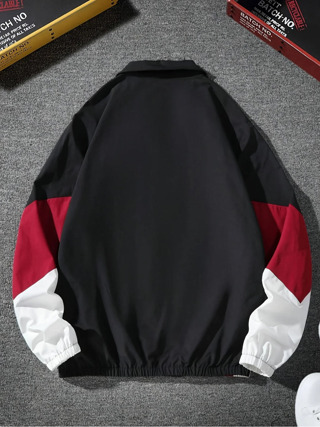 Men's Color-Block Jacket - Lightweight Windproof Casual Wear