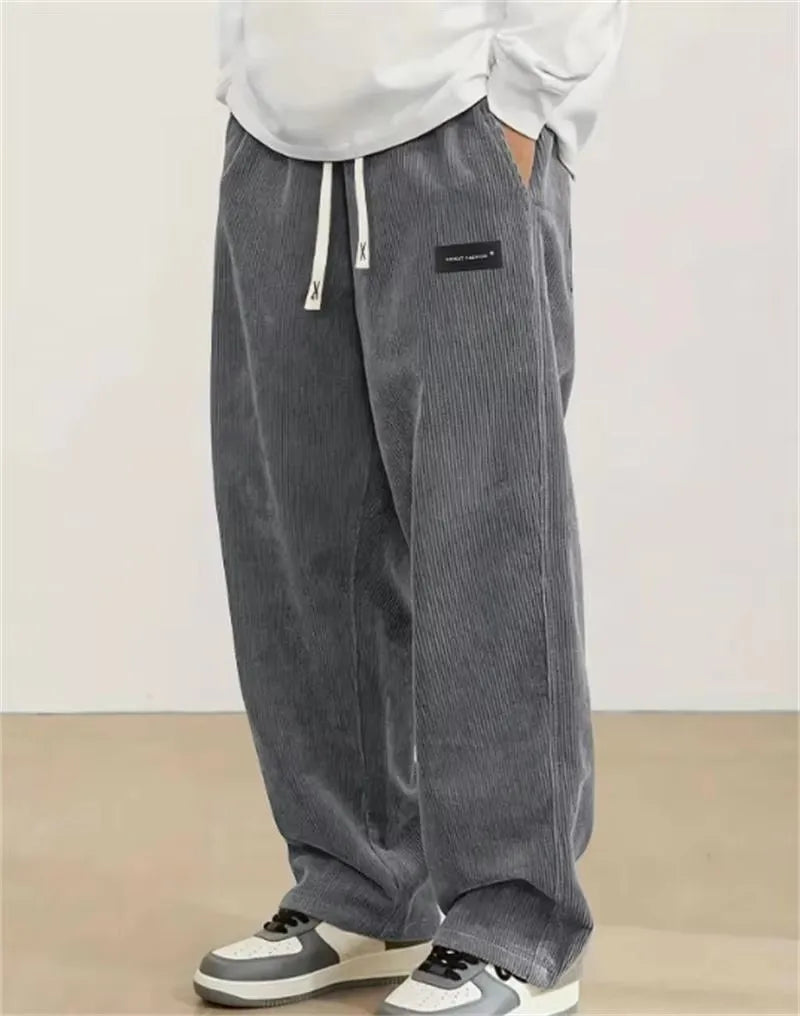 Men's Corduroy Jogger Pants | Casual Loose Drawstring Trousers