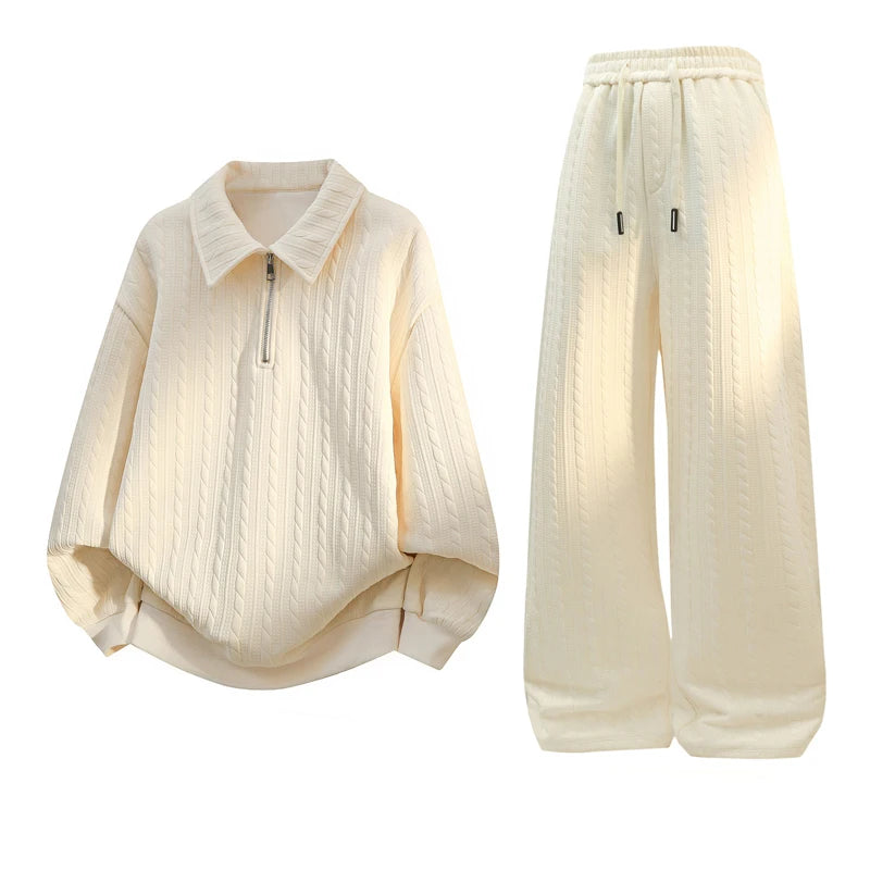 Men's 2-Piece Casual Sportswear Set | Half-Zip Hoodie & Sweatpants