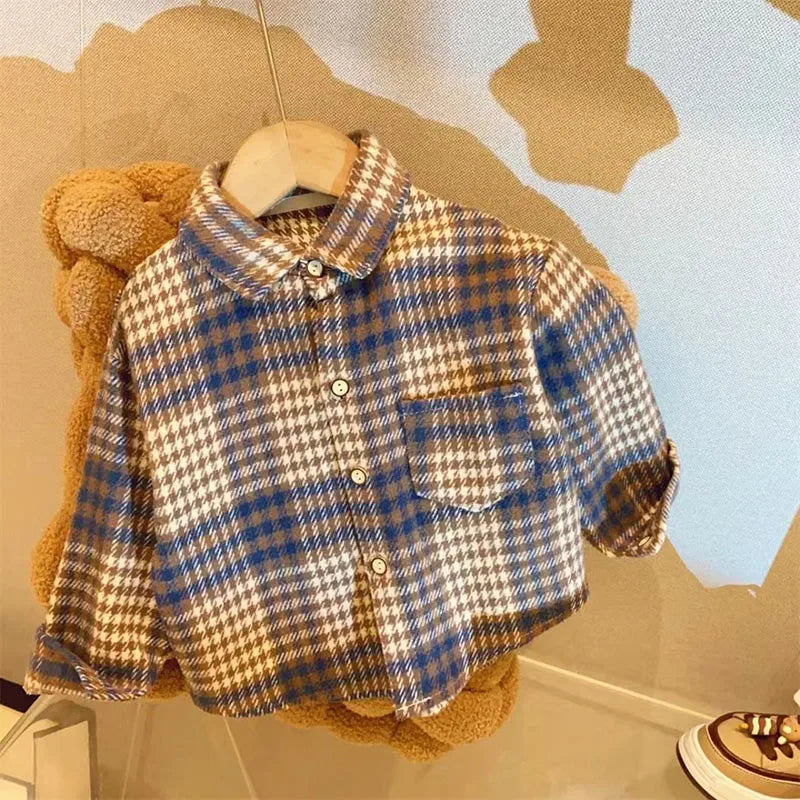 Kids' Autumn Plaid Shirt | Long Sleeve Casual Top for Boys & Girls (2-7Y)