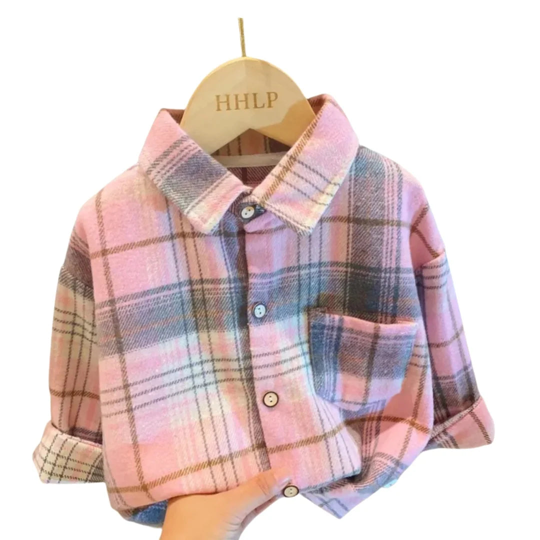 Kids' Autumn Plaid Shirt | Long Sleeve Casual Top for Boys & Girls (2-7Y)