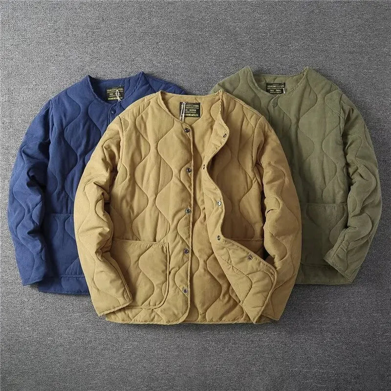 Men's Retro Winter Jacket | Collarless Casual Warm Coat