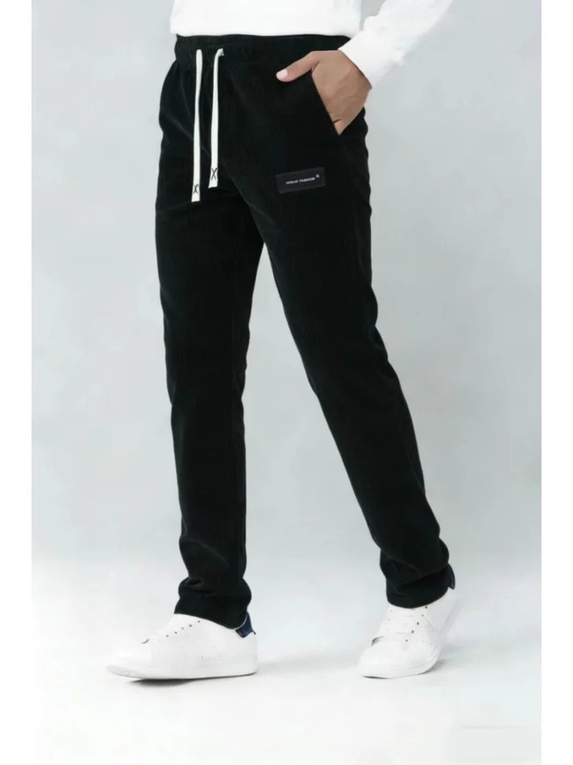 Men's Corduroy Jogger Pants | Casual Loose Drawstring Trousers