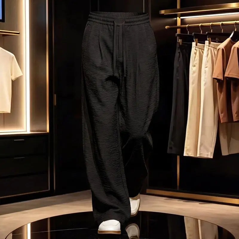Men's Wide Leg Pants | Old Money Style | Drawstring Waist