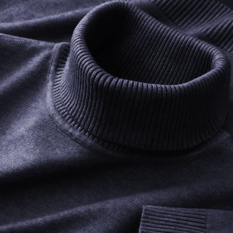 Men's Turtleneck Knit Sweater | Warm Casual Pullover