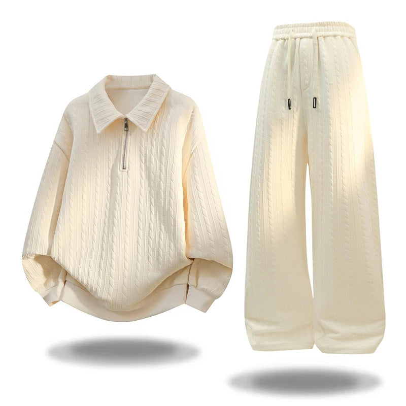 Men's 2-Piece Casual Sportswear Set | Half-Zip Hoodie & Sweatpants