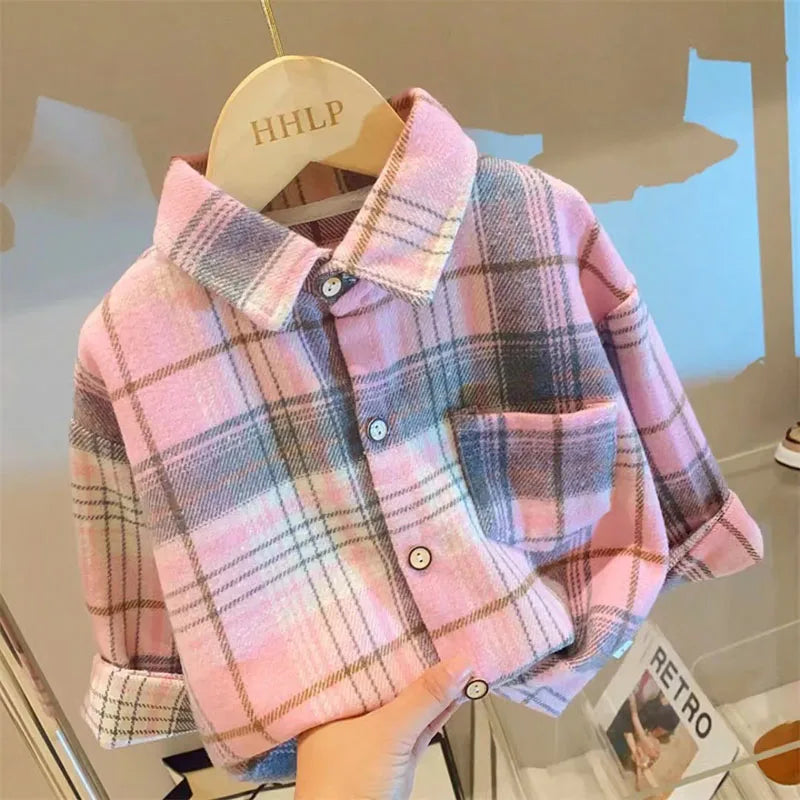 Kids' Autumn Plaid Shirt | Long Sleeve Casual Top for Boys & Girls (2-7Y)