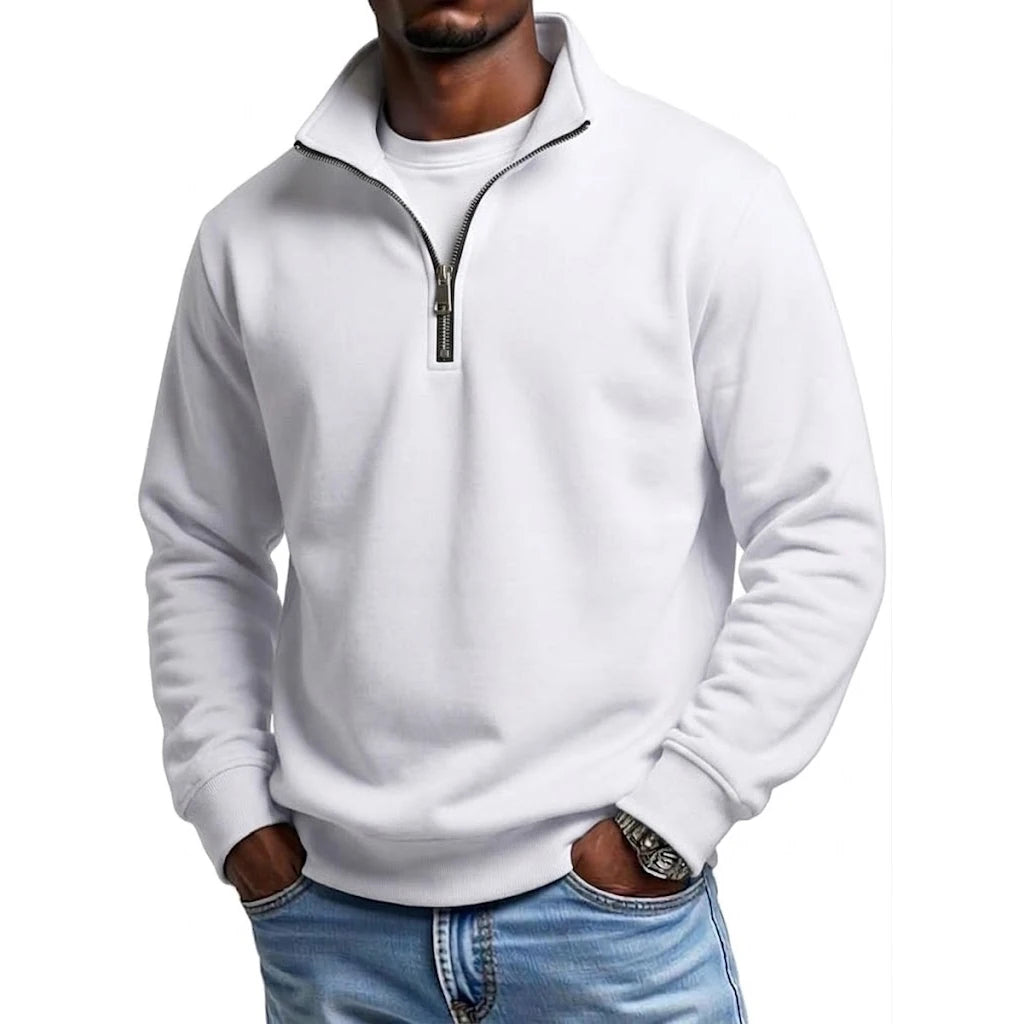 Men's Quarter-Zip Sweatshirt | Casual Polyester Pullover for Autumn & Spring