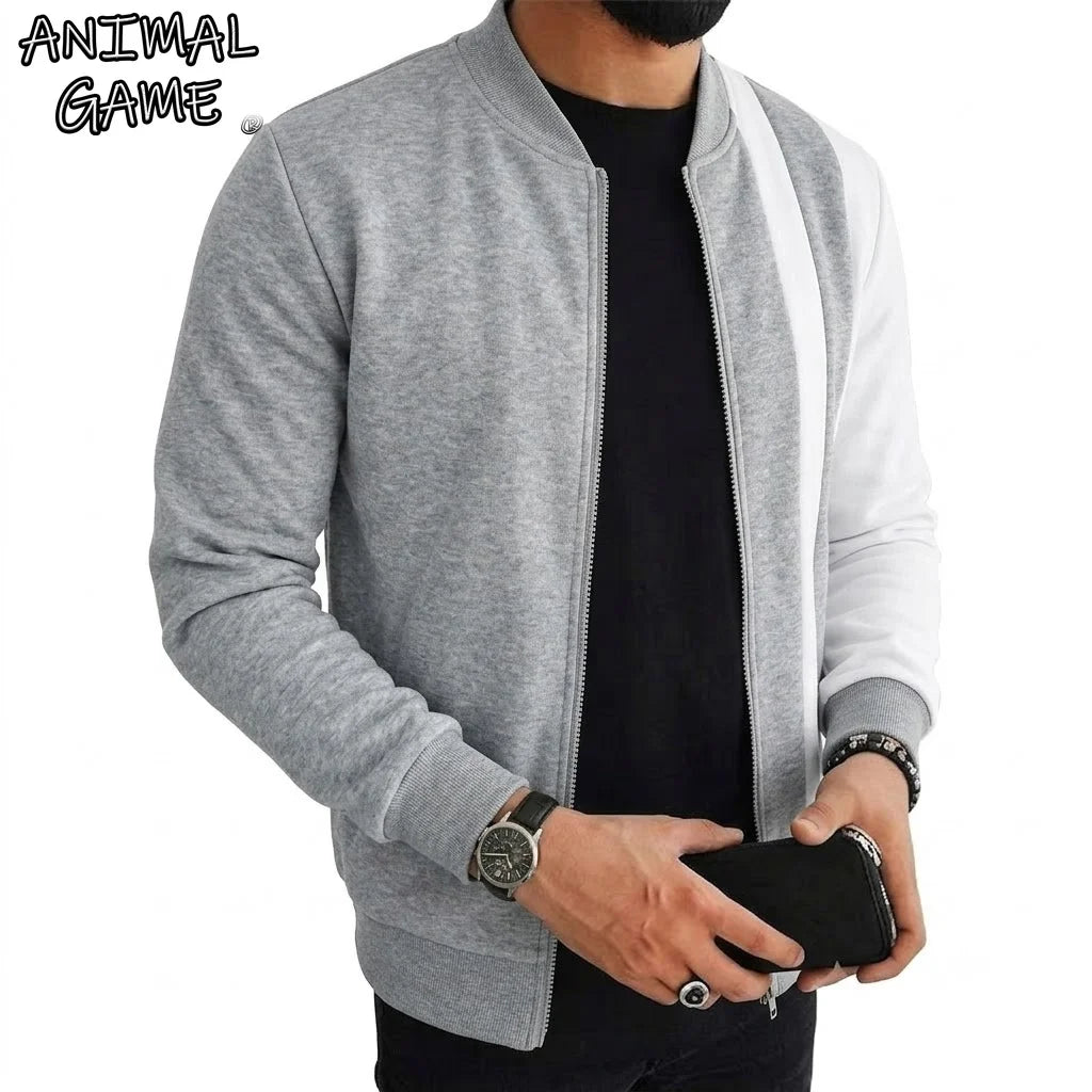 Men's Colorblock Bomber Jacket | Lightweight Zip-Up Coat