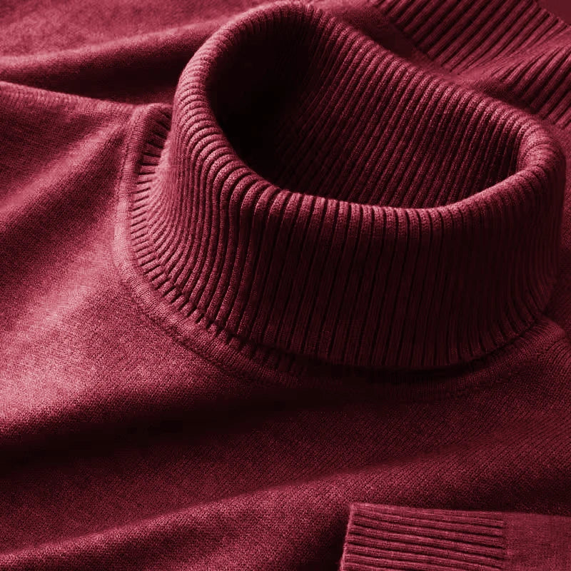 Men's Turtleneck Knit Sweater | Warm Casual Pullover