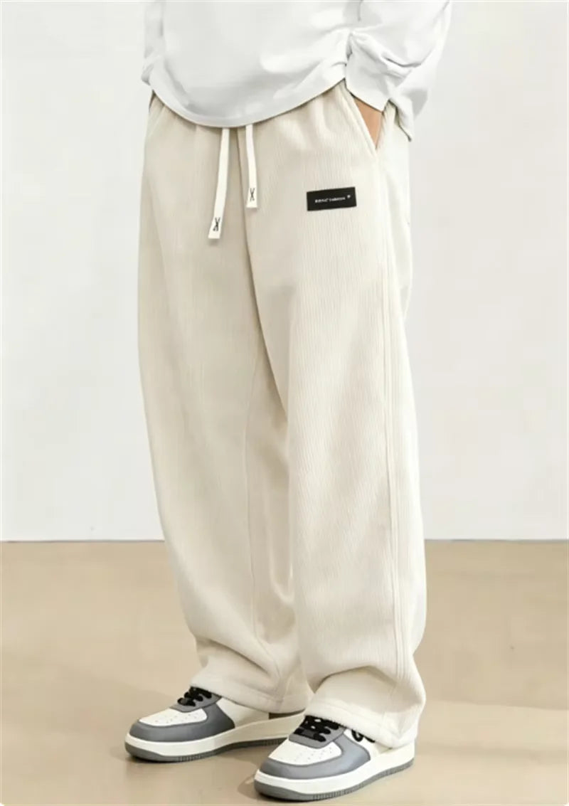 Men's Corduroy Jogger Pants | Casual Loose Drawstring Trousers
