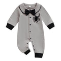 Halloween Baby Romper | Spider Embroidered Long Sleeve Jumpsuit for Boys (0-18M)