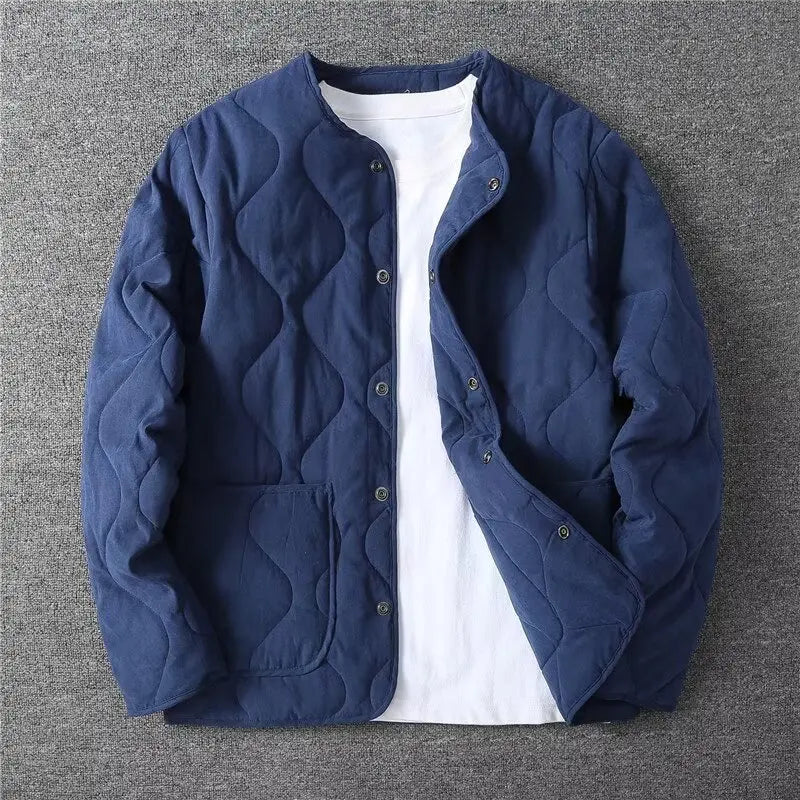 Men's Retro Winter Jacket | Collarless Casual Warm Coat