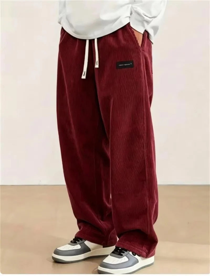 Men's Corduroy Jogger Pants | Casual Loose Drawstring Trousers
