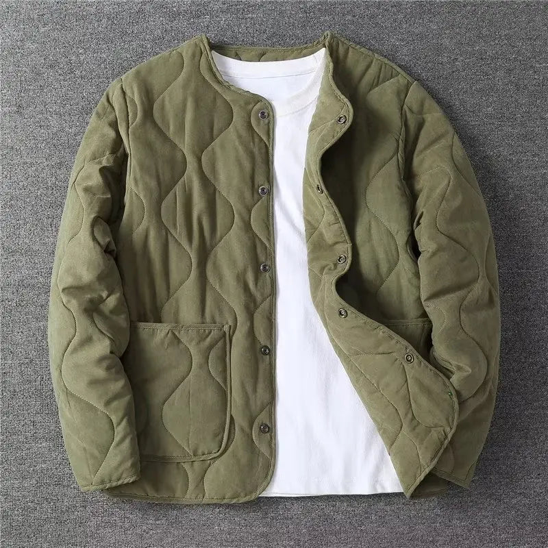 Men's Retro Winter Jacket | Collarless Casual Warm Coat