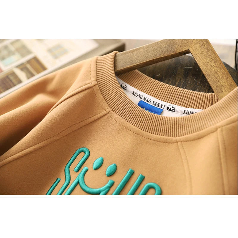 Boys Letter Print Hoodie – Casual Autumn Sweatshirt for Kids (Ages 4-12)