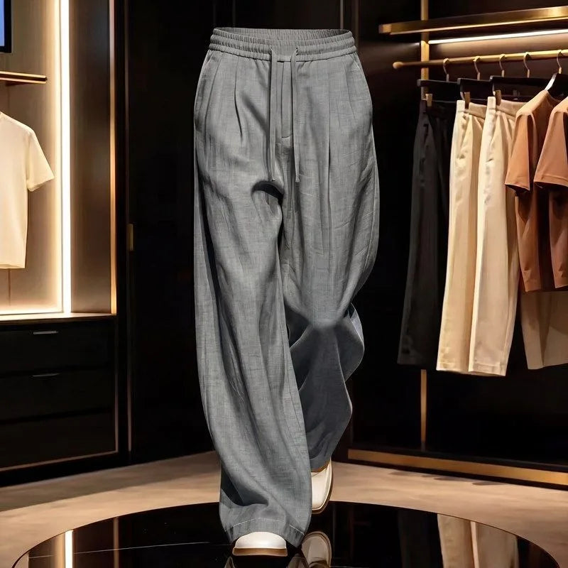 Men's Wide Leg Pants | Old Money Style | Drawstring Waist
