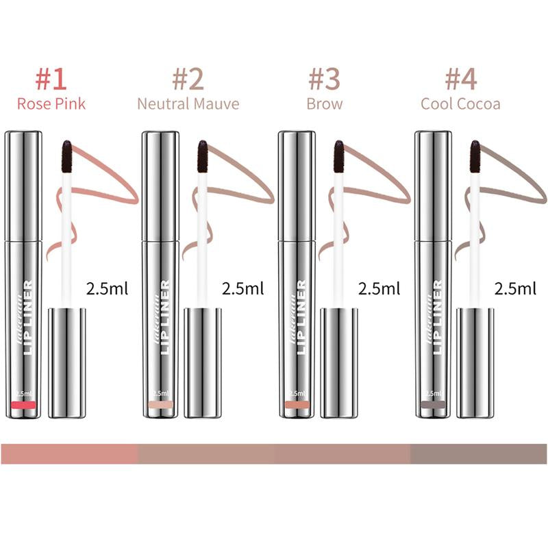 4Pcs Peel off Lip Liner Stain Set , Waterproof Nude Matte Lip Tint, Non-Fading Peel off Lip Color, Effortless Precision & Full Coverage, 24H Color Hold