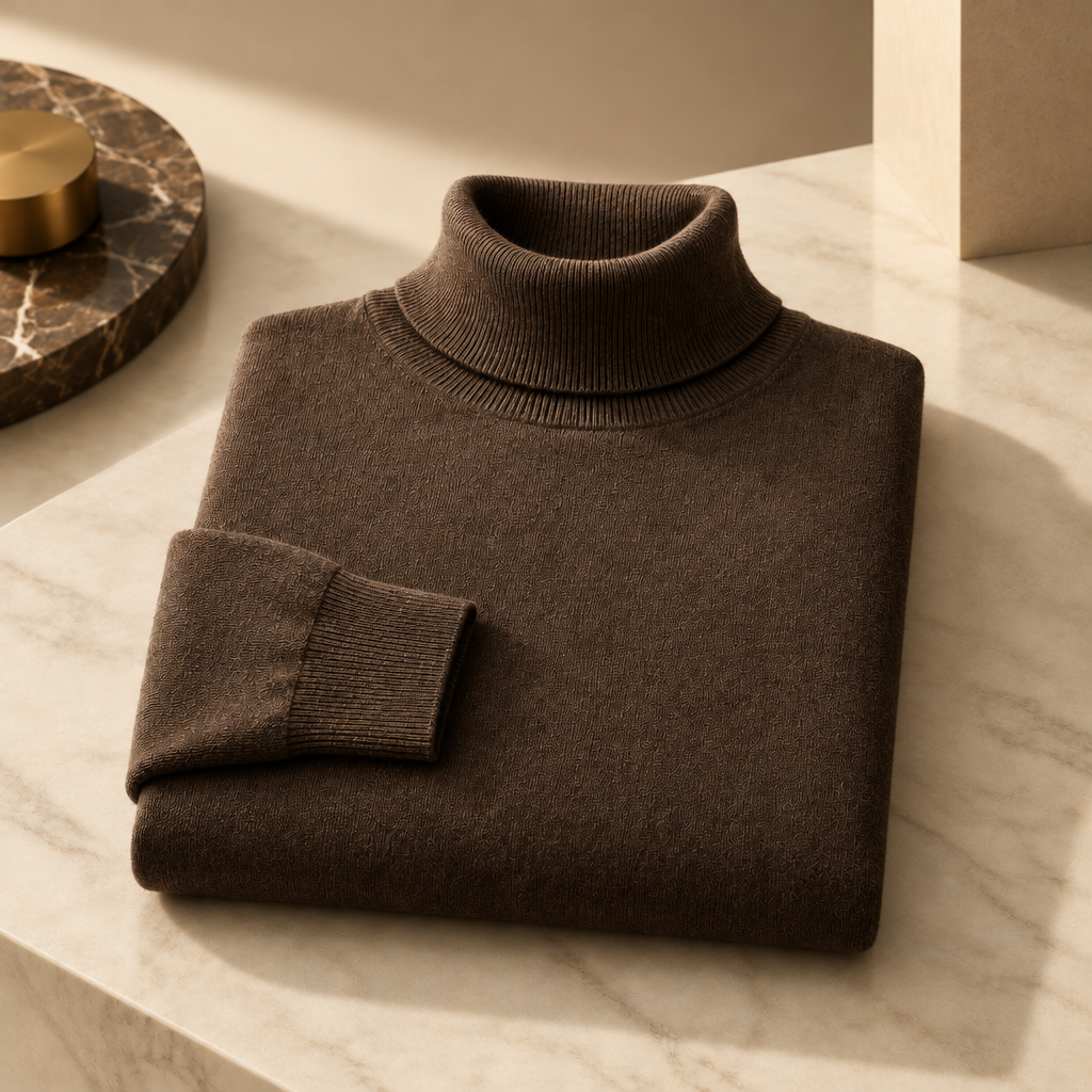 Men's Turtleneck Knit Sweater - Luxury Style